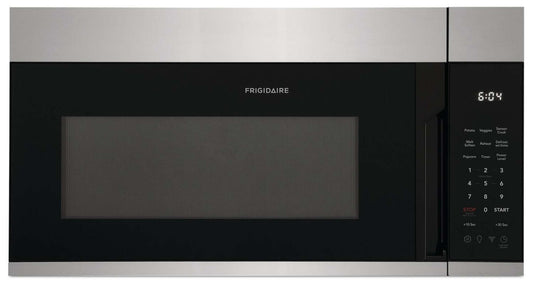 Frigidaire 1,8 Cu. Fort. Micro-ondes à grande portée avec cuisson par capteur et options de cuisson préréglées - Acier inoxydable… | Four à micro-ondes à hotte intégrée Frigidaire de 1,8 pi³ avec cuisson par capteur et options de cuisine…
