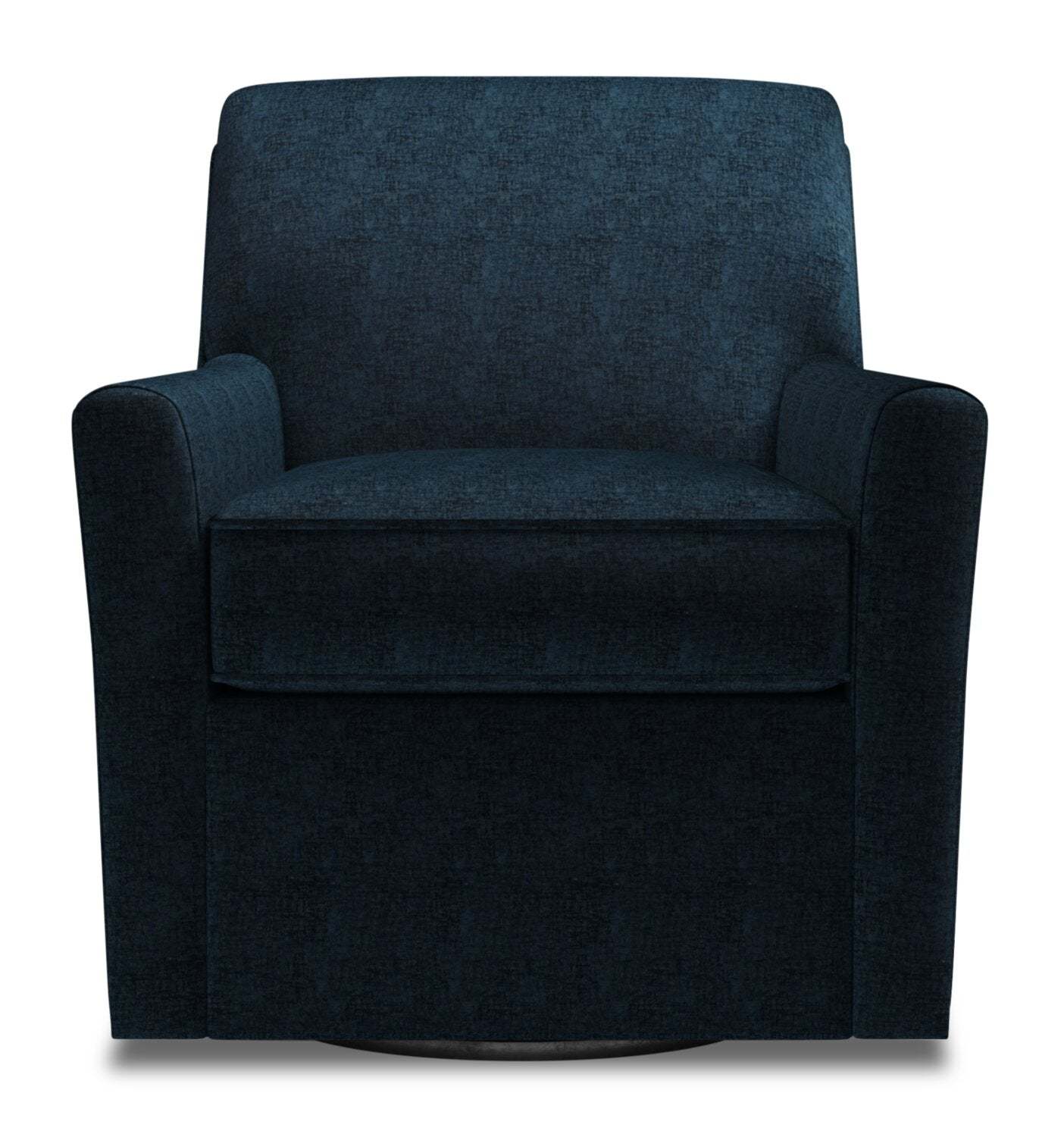 Fauteuil d'appoint pivotant personnalisable Sofa Lab de 31 po fabriqué au Canada en tissu - bleu Luxury Indigo | SWIV3193