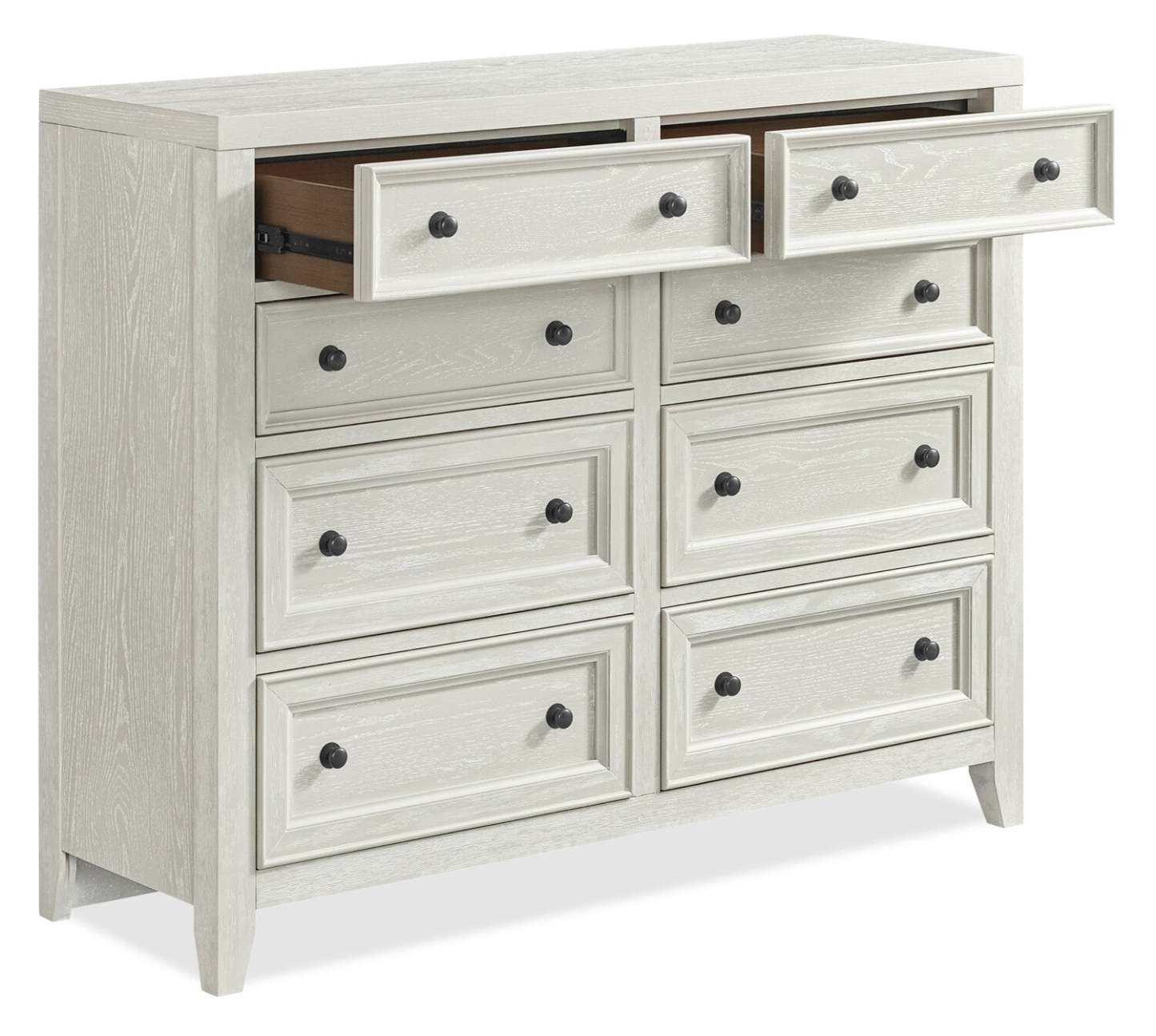 Commode Casa de 8 tiroirs pour la chambre à coucher, 54 po (l) x 44 po (H), en bois - blanche