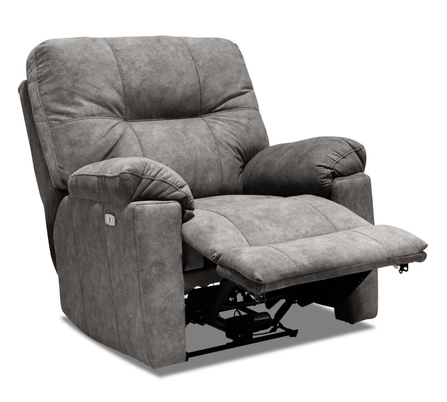 Fauteuil à inclinaison électrique Gybson de 38 po fabriqué au Canada en tissu - gris