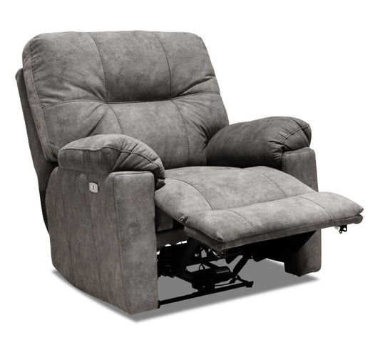 Fauteuil à inclinaison électrique Gybson de 38 po fabriqué au Canada en tissu - gris