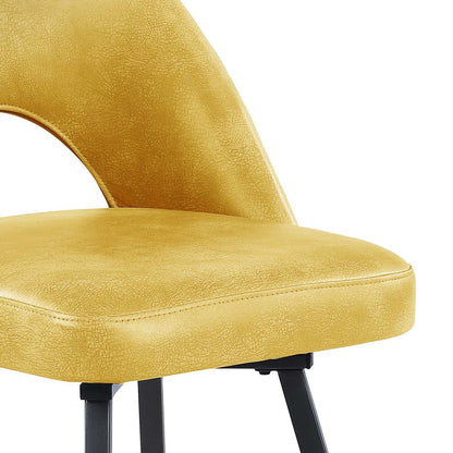 Kort &amp; Co. Tabouret à hauteur de comptoir Bay avec siège pivotant, tissu en cuir végétalien, métal - Moutarde | Tabouret Bay de Kort &amp; Co. de hauteur comptoir en tissu de cuir végétalien et en métal avec siège pivotant - moutarde