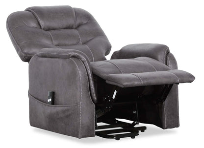 Fauteuil inclinable à relevage électrique Landon 34 en microfibre - Gris | Fauteuil inclinable électrique Landon de 34 po en microfibre - gris