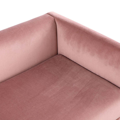 Banc Cass 52 - Velours Rose avec Pieds Dorés|Banc Cass de 52 po - velours rose avec pattes dorées