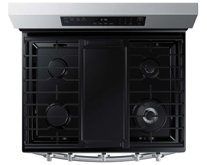 Cuisinière intelligente à gaz amovible Samsung de 6 pi³ avec friture à air - acier inoxydable - NX60A6511SS/AA | Samsung 6 Cu. Ft. Smart Gas Free Standing Range with Air Fry - Stainless Steel - NX60…