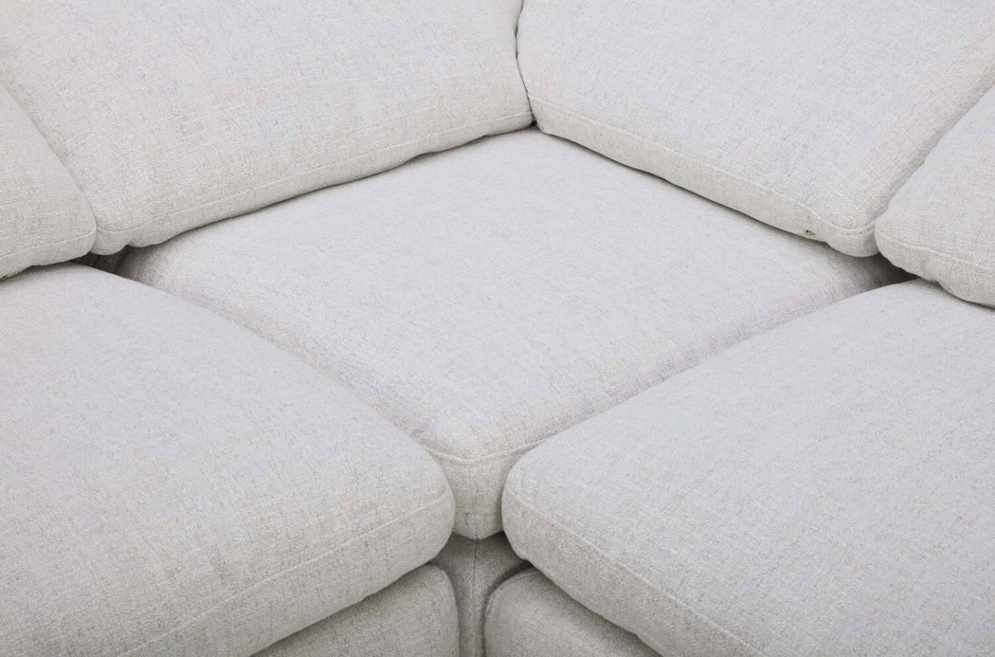 Canapé sectionnel à inclinaison électrique modulaire Sky 8 pièces en tissu avec coussins amovibles en couette et plumes - blé Nathan