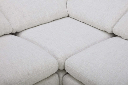 Canapé sectionnel à inclinaison électrique modulaire Sky 8 pièces en tissu avec coussins amovibles en couette et plumes - blé Nathan