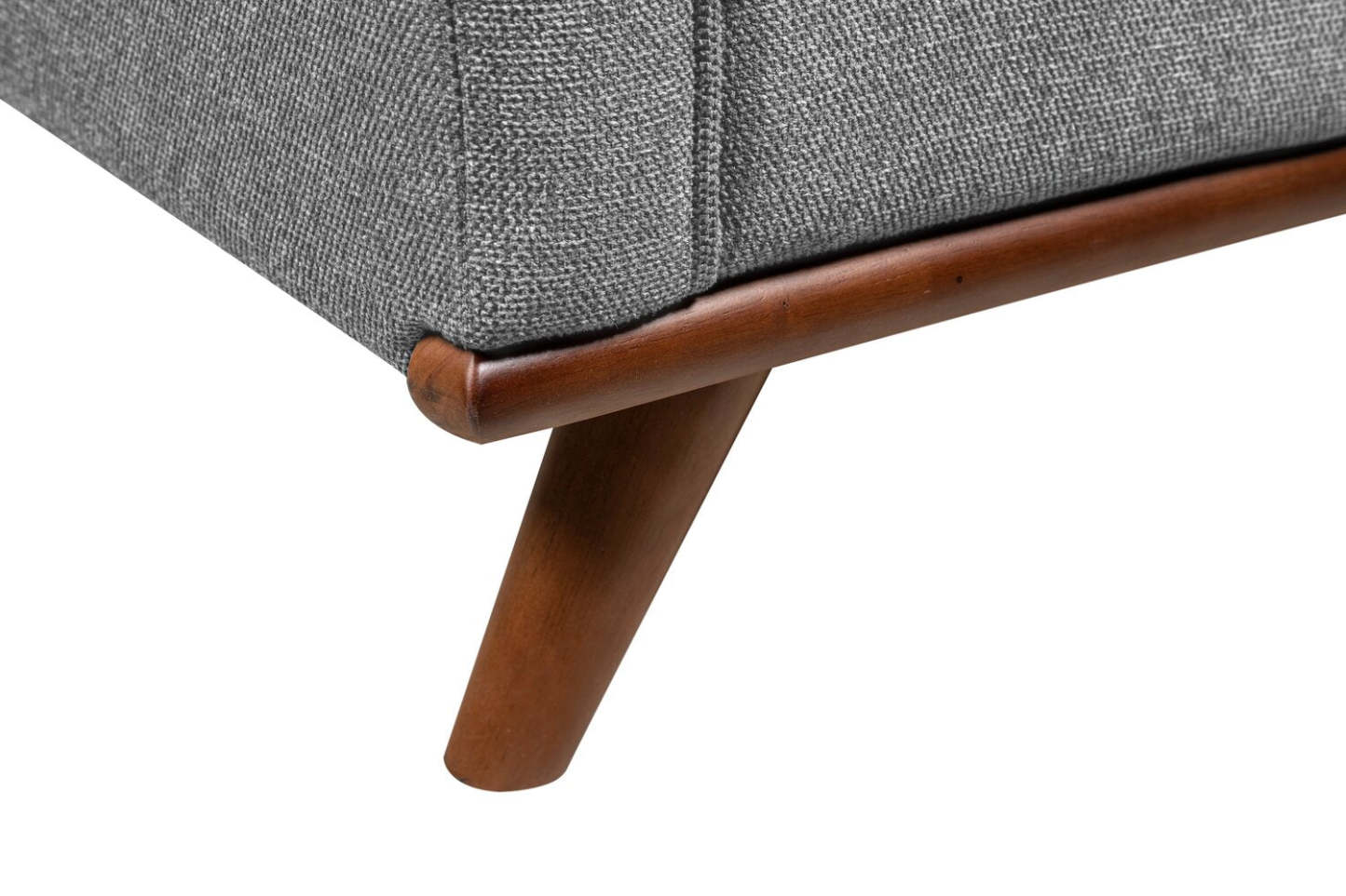 Sofa Kassia de Kort & Co. de 90,6 po en tissu d’apparence lin avec base et pattes en bois - gris