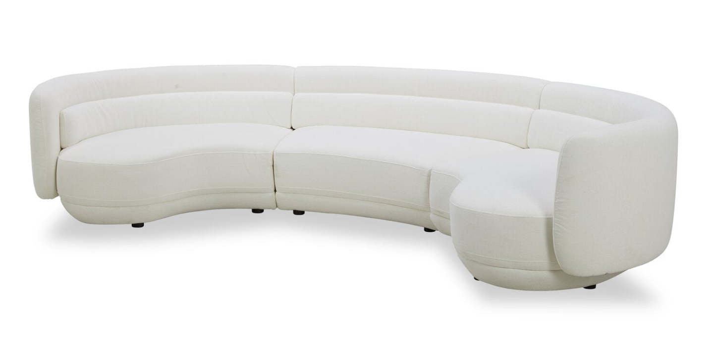 Davvero 3-Piece Sectional - Ivory | Canapé sectionnel Davvero 3 pièces - ivoire
