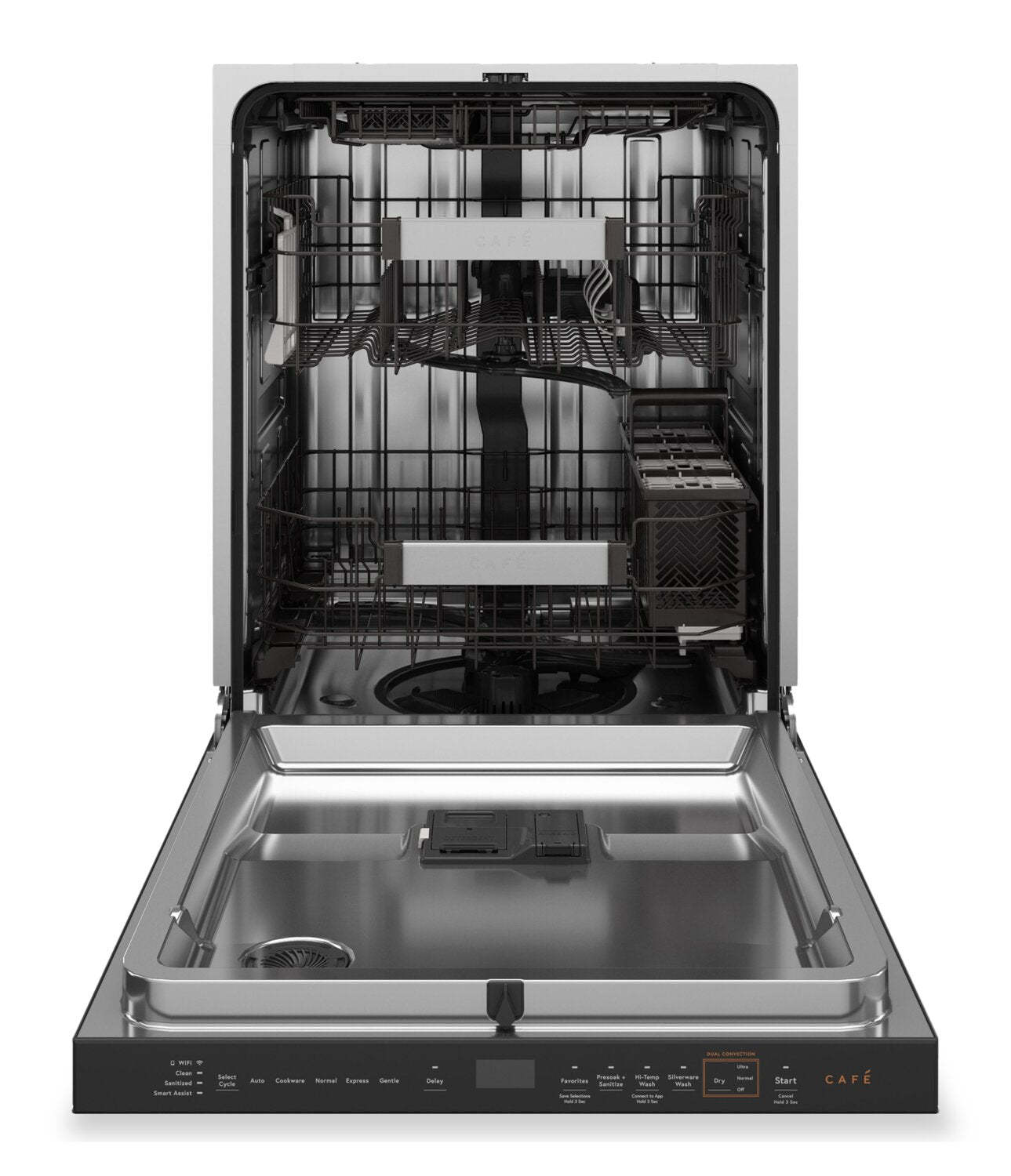 Lave-vaisselle intelligent Café de 24 po et de 39 dBA avec panier supérieur UltraWash - verre platine - CDP888M5VS5
