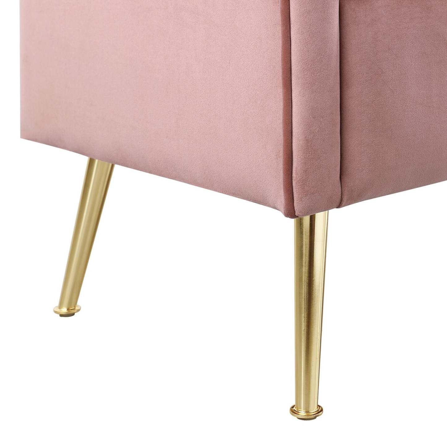 Banc Cass 52 - Velours Rose avec Pieds Dorés|Banc Cass de 52 po - velours rose avec pattes dorées