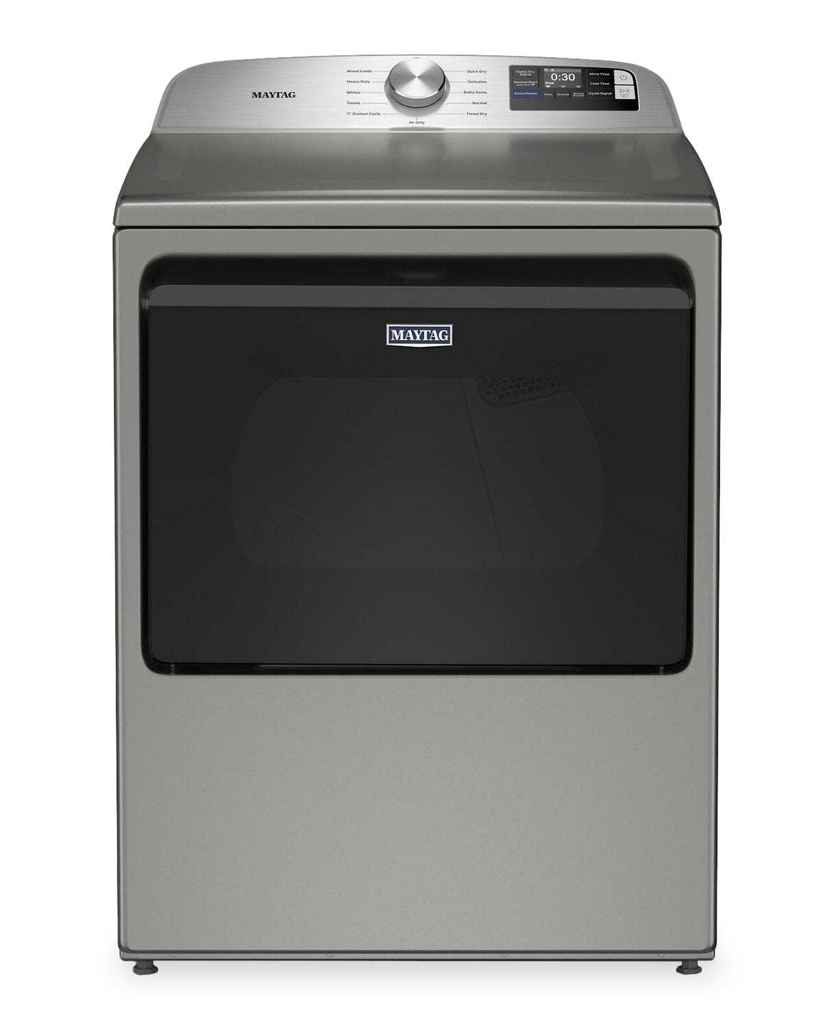 Maytag 6,0 pi³ Laveuse intelligente à chargement par le haut et 7,4 pi³ Sécheuse électrique - Argenté radieux | Maytag 6,0 Cu. Ft. Smart Top-Load Washer and 7.4 Cu. Ft. Electric Dryer - Radiant Silver