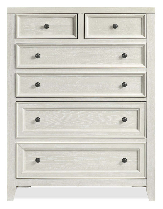 Casa Bedroom Chest of Drawers, 6-Drawer, 39W x 52H, Wood - White | Commode verticale Casa de 39 po (l) x 52 po (H) à 6 tiroirs en bois pour la chambre à coucher - blanche