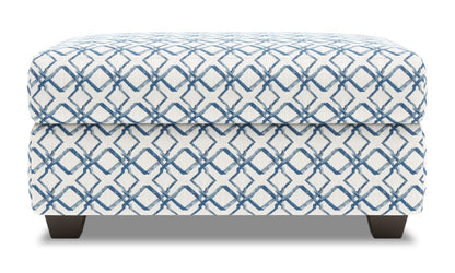 Fabriqué au Canada Pouf de rangement personnalisable The Trunk 39 en tissu - Océan multicolore | Pouf de rangement The Trunk de Sofa Lab de 39 po fabriqué au Canada en tissu - Océan multicolore | TRUN1154