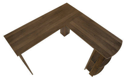 Bureau en forme de L Eason 47 avec étagère - Noyer|Bureau en forme de L Eason de 47 po avec tablette - noyer