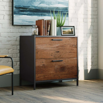 Tayla 30.24 2-Drawer Classing Cabinet - Vintage Oak &amp; Black|Classeur Tayla de 30,24 po à 2 tiroirs - chêne antique et noir
