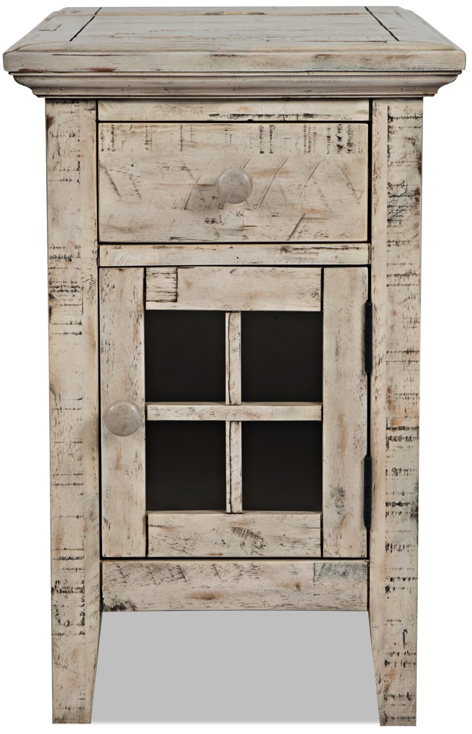 Rocco 16 Chairside Table avec USB - Crème|Table de fauteuil Rocco de 16 po avec USB - crème