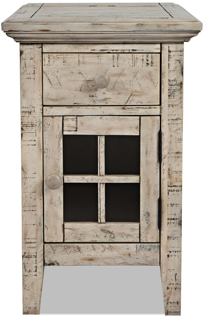 Rocco 16 Chairside Table avec USB - Crème|Table de fauteuil Rocco de 16 po avec USB - crème