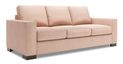 Fabriqué au Canada Canapé Personnalisable Sofa Lab Track 85 en Tissu d'Apparence Lin avec Accoudoirs Droits - Rose Pax | Canapé Track de Sofa Lab de 85 po fabriqué au Canada en tissu d’apparence lin avec accoudoirs rectilignes - rose Pax Rose | TR103249