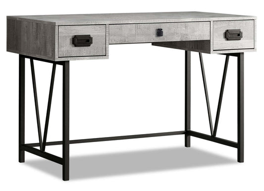 Bureau Reuben 47.25 à 3 tiroirs - Gris|Bureau Reuben de 47,25 po à 3 tiroirs - gris