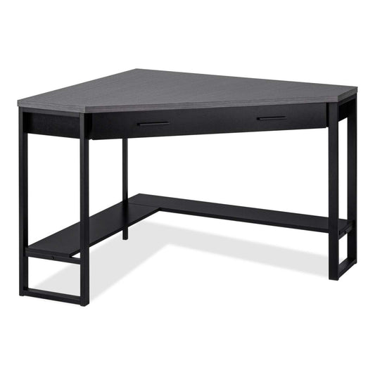 Bureau d'angle Christiana 42 avec tiroir - Noir/Gris|Bureau en coin Christiana de 42 po à tiroir - noir et gris