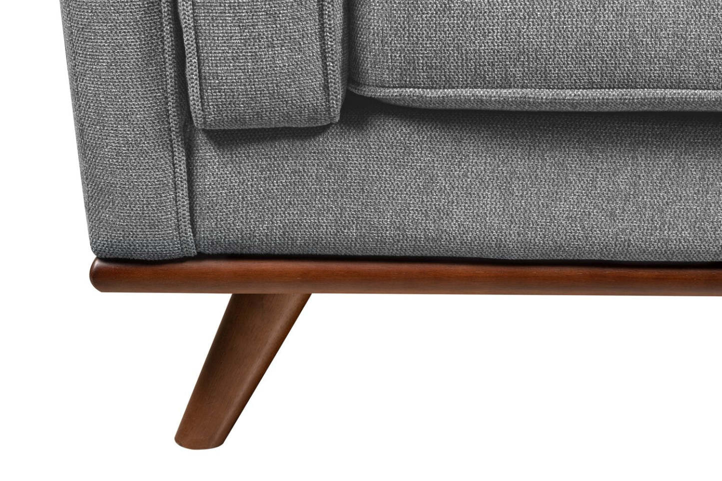 Sofa Kassia de Kort & Co. de 90,6 po en tissu d’apparence lin avec base et pattes en bois - gris