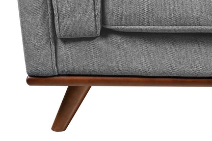 Sofa Kassia de Kort & Co. de 90,6 po en tissu d’apparence lin avec base et pattes en bois - gris