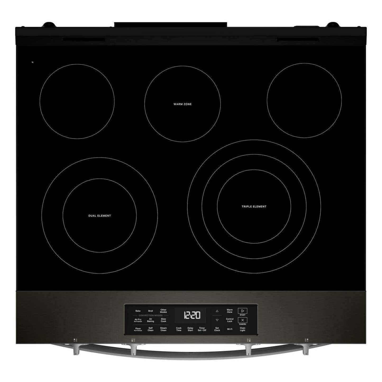 Cuisinière électrique Whirlpool de 30 po et de 5,3 pi³ avec cuisson à air - noire sur acier inoxydable - YWSES5030SV