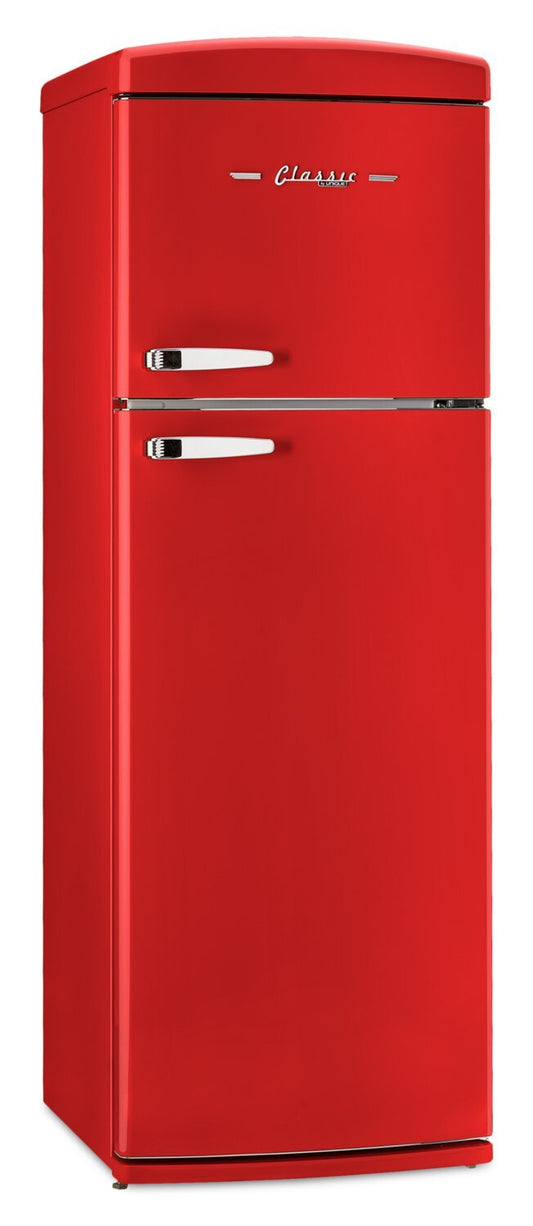 Unique Classique Rétro 24 11 Pi Cu. Réfrigérateur à congélateur supérieur – Rouge bonbon - UNQ-310L R TM | Réfrigérateur Classic Rétro d'Unique de 24 po et de 11 pi3 à congélateur supérieur - rouge bonbon - UNQ-310L R TM