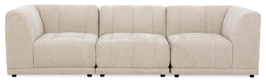 Sofa modulaire Oaklyn Kort & Co. de 109 po en tissu avec coussins de siège capitonnés - beige