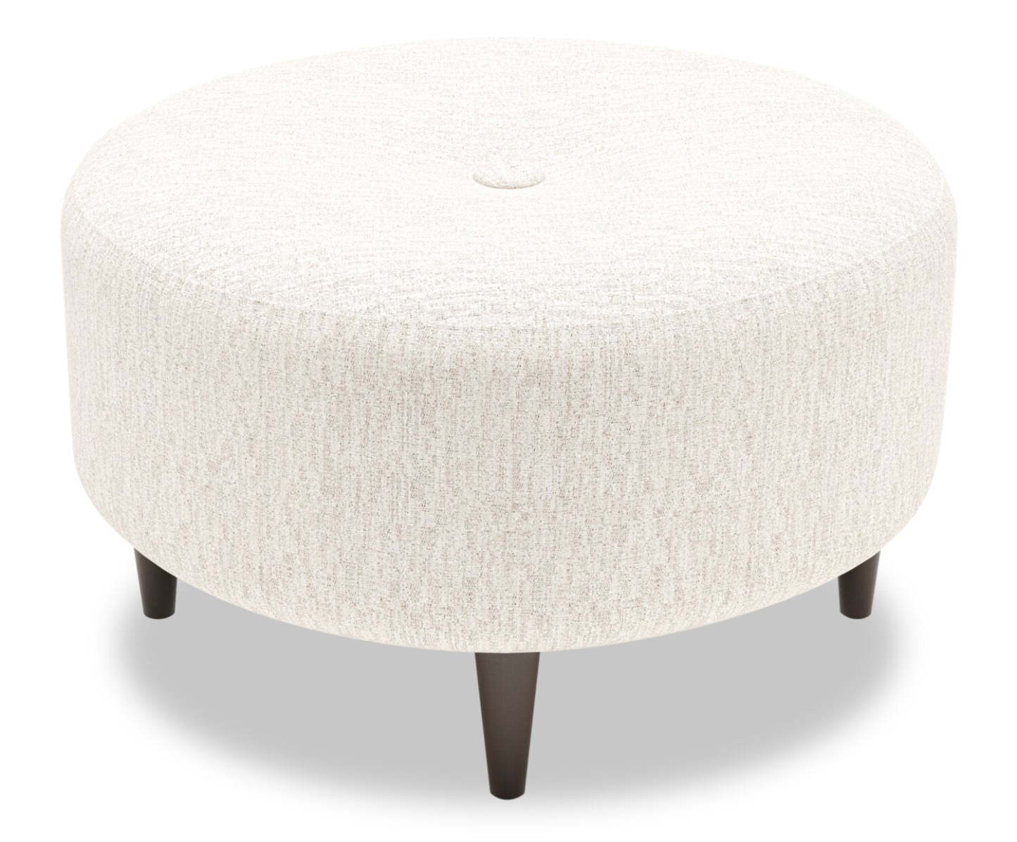 Pouf The Curve 31 en tissu chenille, beige sable luxueux, fabriqué au Canada par Sofa Lab (CURV3093)