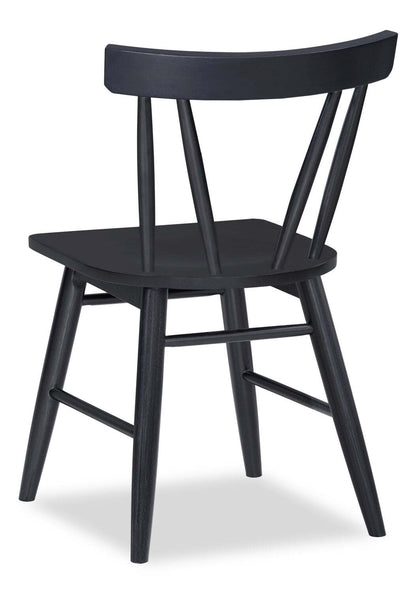 Chaise de salle à manger Remi avec dossier à lattes courbé - noire | Remi Dining Chair with Curved Slat-Back - Black