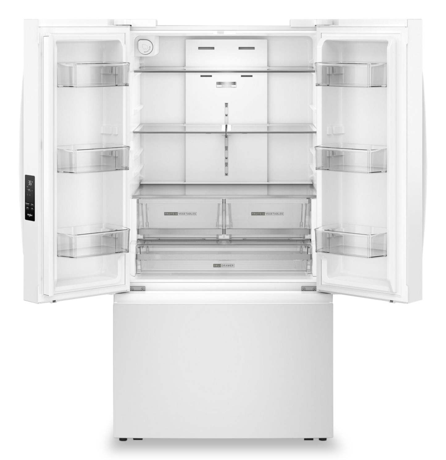 Whirlpool 36 31 Cu. Ft. French-Door Refrigerator with Ice Maker - White - WRFF3136SW | Réfrigérateur Whirlpool de 36 po et de 31 pi3 à portes françaises avec machine à glaçons - blanc - WRFF3136SW | WRFF313W