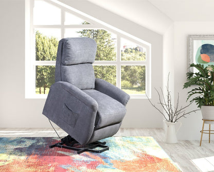 Fauteuil basculeur à inclinaison électrique Ruben de 32 po en tissu chenille - gris