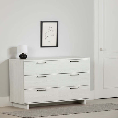 Commode Everley à 6 tiroirs, 51,25 W - Blanc | Commode Everley de 51,25 po (L) à 6 tiroirs - blanche