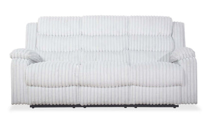 Bryson 82.5 Faux Fur Fabric Reclining Sofa - Mist Grey | Canapé inclinable Bryson de 82,5 po en tissu de fausse fourrure - gris brume