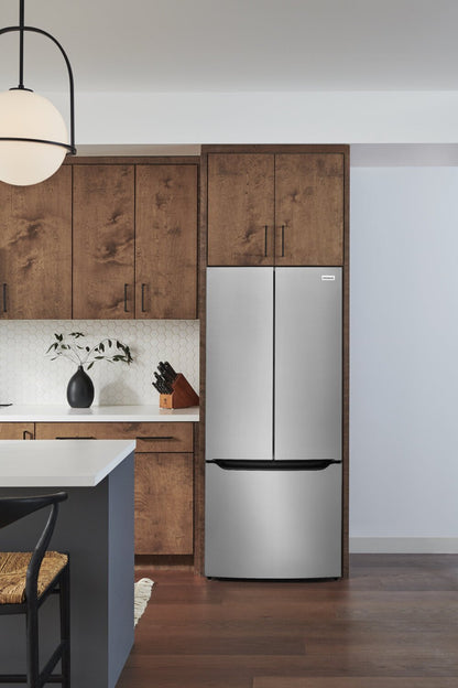 Réfrigérateur Frigidaire de 20 pi3 et de 33 po à portes françaises de comptoir de profondeur - FRFG2033AV | Frigidaire 33 20 Cu. Fort. Réfrigérateur à portes françaises à profondeur de comptoir - FRFG2033AV