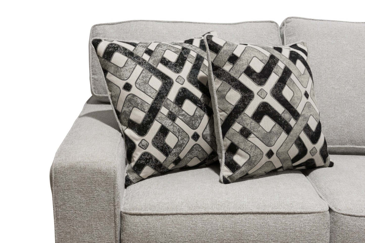 Fabriqué au Canada, canapé sectionnel de droite Vérone 2 pièces en tissu d'apparence lin avec coussins amovibles - beige