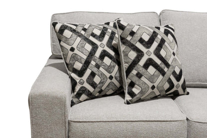 Fabriqué au Canada, canapé sectionnel de droite Vérone 2 pièces en tissu d'apparence lin avec coussins amovibles - beige