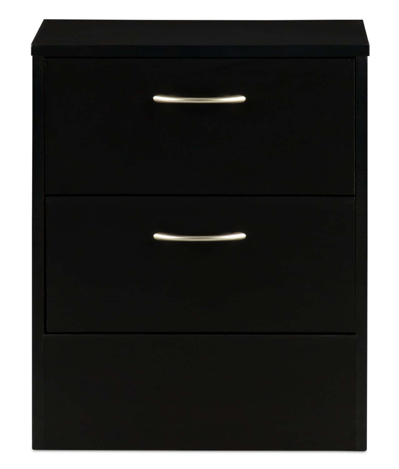 Table de nuit Arlo à 2 tiroirs, 18,3 po (L) x 22 po (H), fabriquée au Canada - noire