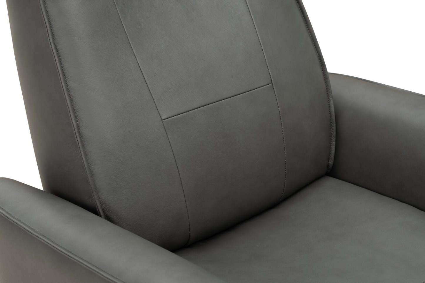 Fauteuil de massage à inclinaison électrique Serene de 31 po en cuir avec véritables appuie-tête électrique et siège chauffant - gris