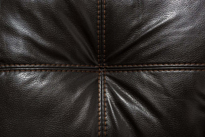 Sofa Addison de 86 po fabriqué au Canada en tissu d’apparence cuir avec coussin de siège amovible et capitonnage - noir mûre