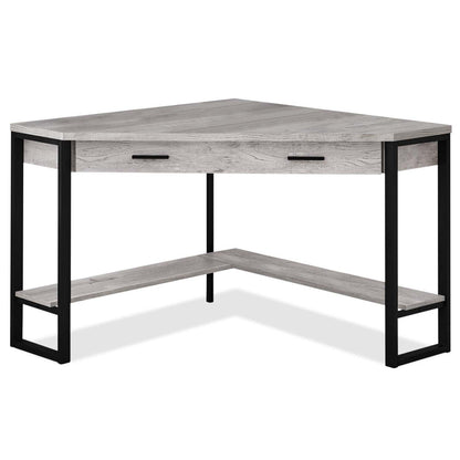 Bureau d'angle Christiana 42 avec tiroir - Gris|Bureau en coin Christiana de 42 po à tiroir - gris