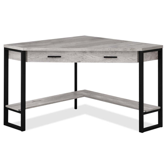 Bureau d'angle Christiana 42 avec tiroir - Gris|Bureau en coin Christiana de 42 po à tiroir - gris