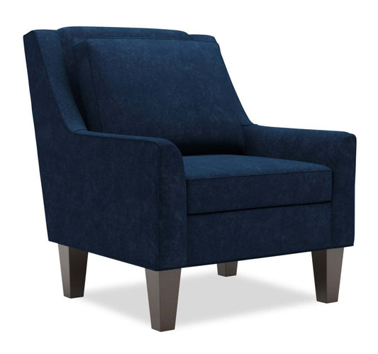 Fauteuil d’appoint club Sofa Lab personnalisable en tissu de velours de 29 po avec pattes en bois - bleu royal | Fauteuil d’appoint club Sofa Lab de 29 po fabriqué au Canada en tissu de velours avec pattes en bois - bleu royal | CLUB3188