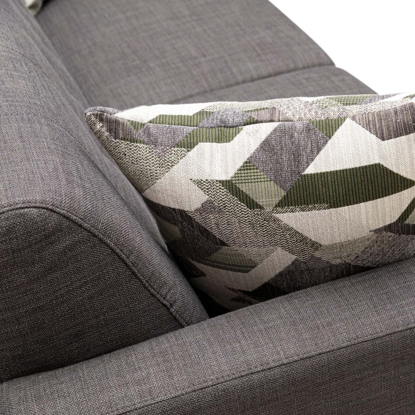 Sofa Freeman de Kort & Co. de 80 po de format condo en tissu d’apparence lin avec base et pattes en bois - gris anthracite