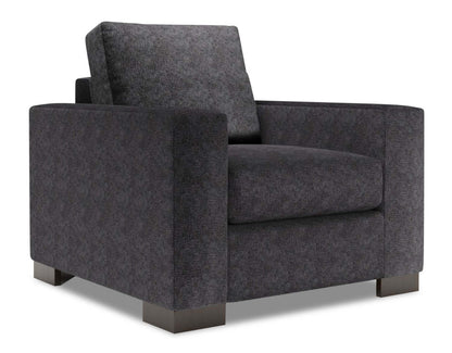 Fauteuil Track de Sofa Lab personnalisable 38 en tissu de chenille - gris charcoal de luxe | Fauteuil Track de Sofa Lab de 38 po fabriqué au Canada en tissu de chenille - gris charcoal de luxe | TR302993
