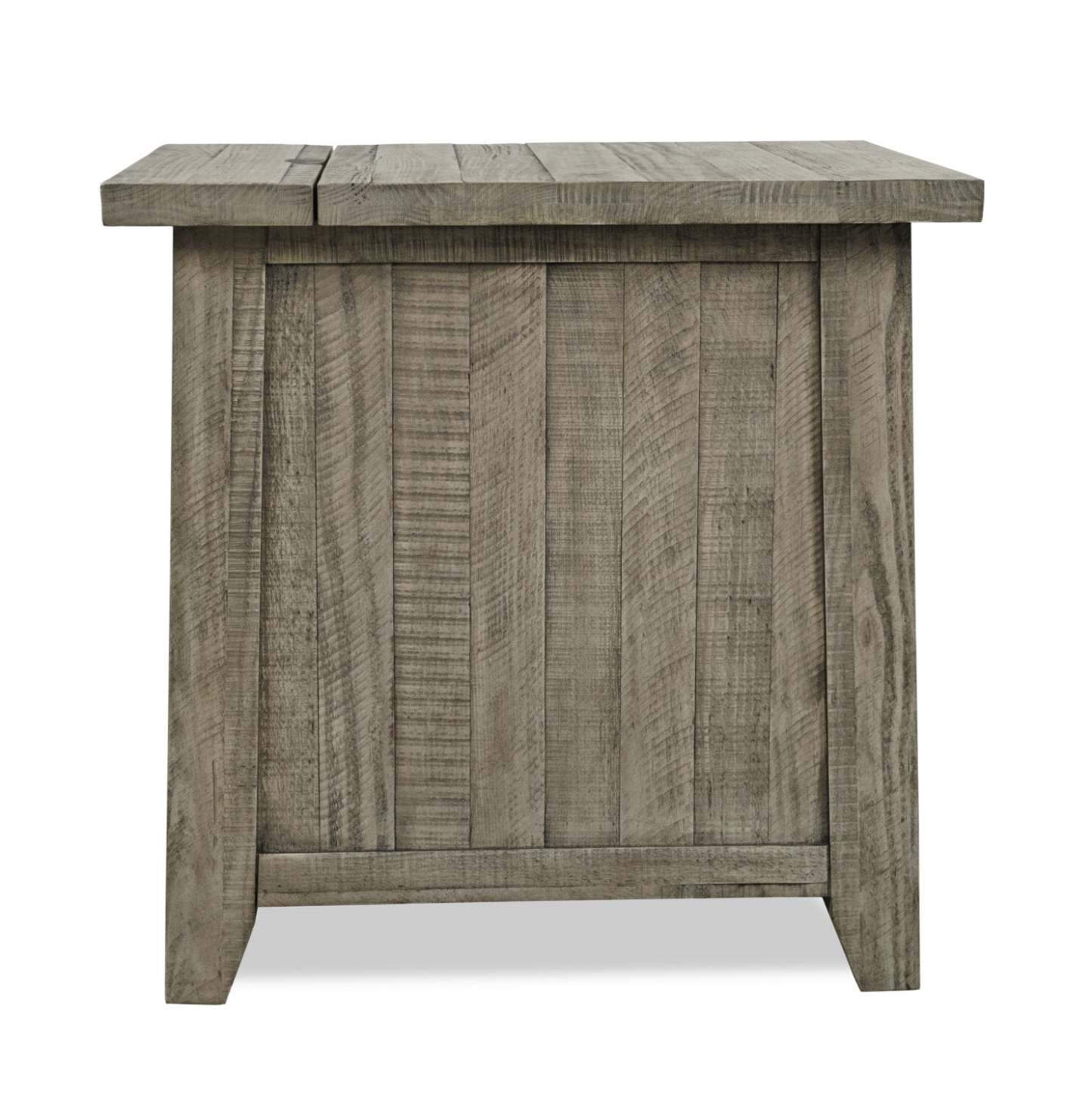 Colson 18 Rustic Chairside Table with Storage - Driftwood |Table de fauteuil rustique Colson de 18 po avec rangement - bois de grève
