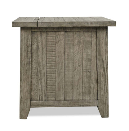 Colson 18 Rustic Chairside Table with Storage - Driftwood |Table de fauteuil rustique Colson de 18 po avec rangement - bois de grève