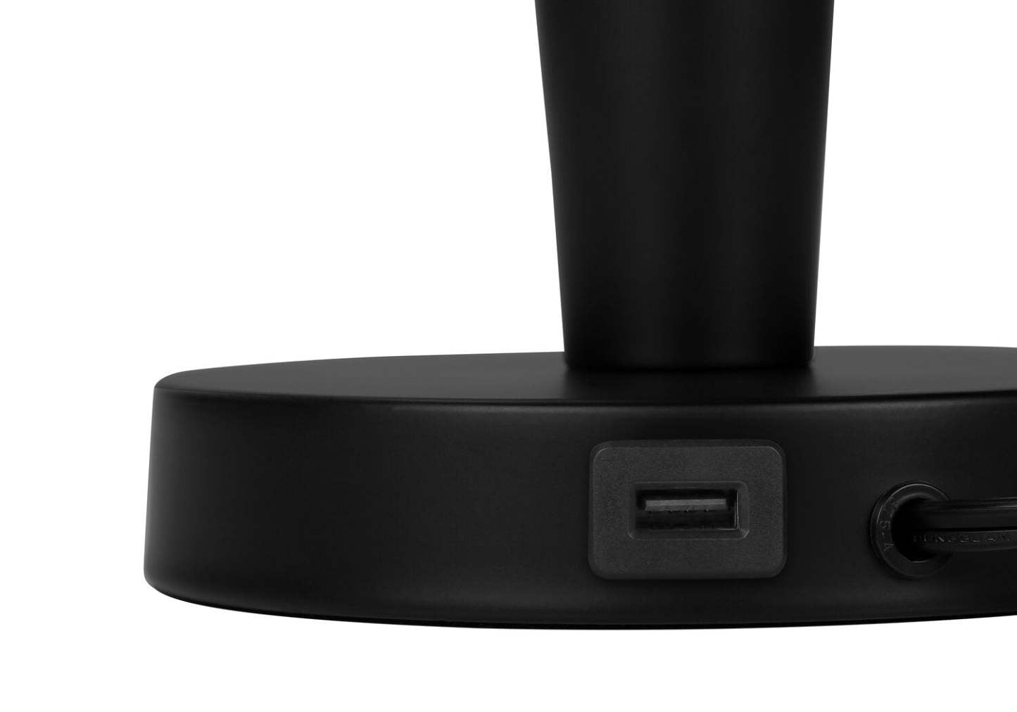 24 Ensemble 2 pièces en métal noir, avec deux lampes de table et chargement USB|Ensemble 2 lampes de table de 24 po en métal noir avec recharge USB